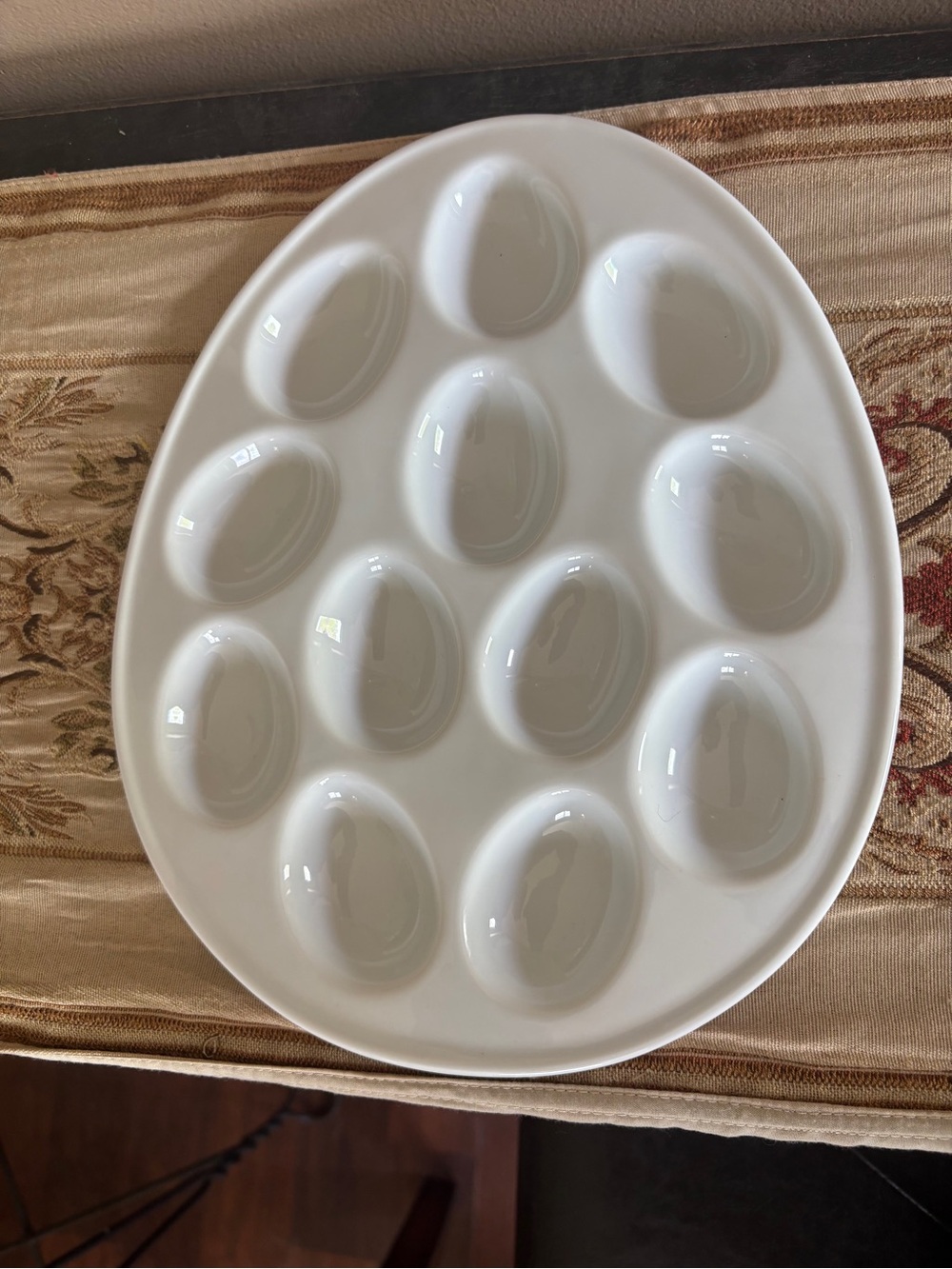 White Porcelain 12-Well Egg Serving Platter